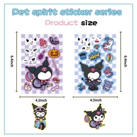 24 Sheets Cute Sanrio Character Stickers for Kids Make Your Own Cartoon Sticker Make a Face Stickers for Teens Girls Boys, Classroom Rewards Cartoon Themed Art Craft Party Supplies (Kur)