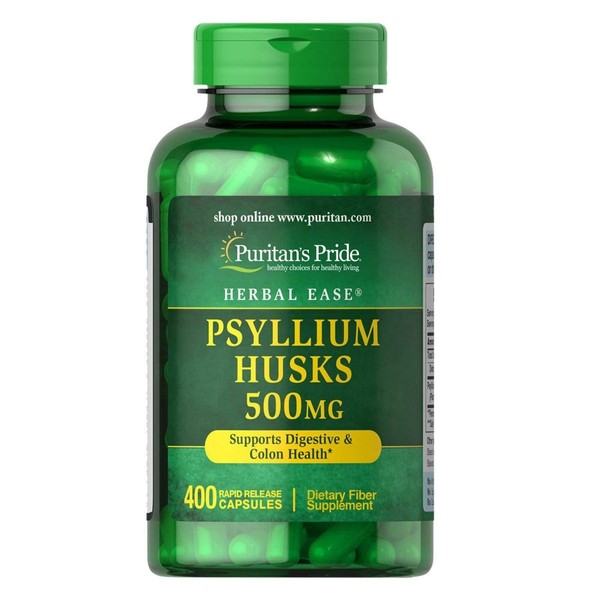 Puritan's Pride Psyllium Husks 500 Mg, Supports Digestive and Colon Health, 400 ct