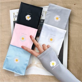 Daisy Finger Sleeves: Dustproof & Ice Sleeves for Women's Outdoor Cycling UV Protection Free Size/White 15ea