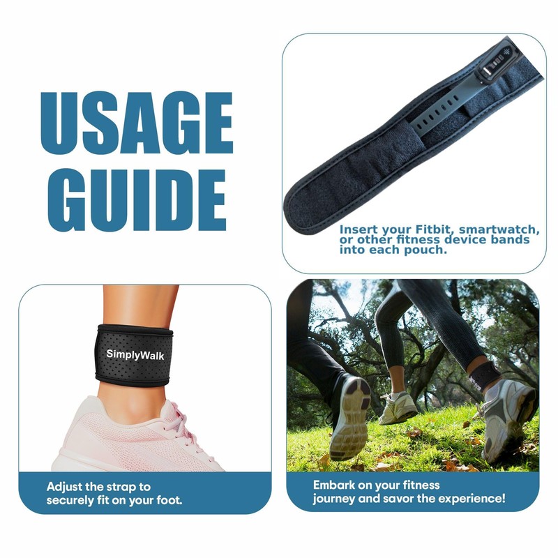 SimplyWalk Ankle Band for Fitbits & Smartwatches, Softwear Ankle Band