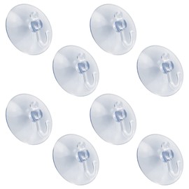 8 Pcs Suction Hooks, Clear Towel Hooks Window Suckers with Hooks Heavy Duty Max Holding 2 KG for Bathroom Door Kitchen Hanging