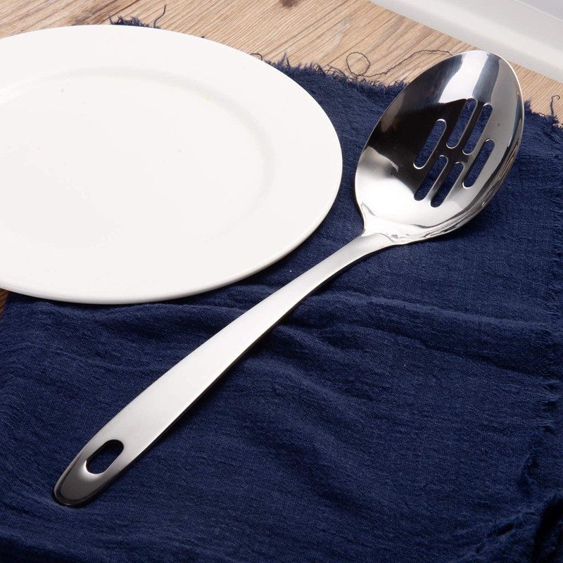 IMEEA Slotted Spoon Perforated Spoon Stainless Steel Kitchen Tool 12.8-Inch