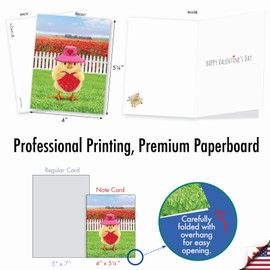 The Best Card Company Loving Chicks - 20 Assorted Boxed Valentine's Day Note Cards with Envelopes (4 x 5.12 Inch) - AM9077VDG-B2x10