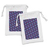 Ambesonne Navy Blue Fabric Pouch Set of 2, American Flag