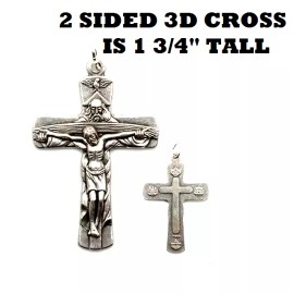 Fashion Jewelry JESUS CROSS CRUCIFIX FAITH Pendant on 925 Plated Sterling Silver 26" Necklace