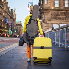 Luggage Suitcase Straps Set, Travel Accessories Thickened Luggage Belt with Quick Release Buckle, Adjustable Black Travel Luggage Straps for Suitcase Baggage (Black+Gray, 4 PCS Set)