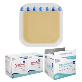 Dynarex DynaDerm Hydrocolloid Dressings, Sterile Moist Bandages Used for All Kinds of Wounds, 6" x 6", Thin & Latex-Free, Peel-Down Patches - 1 Case, 12 Boxes of 5 Dressings