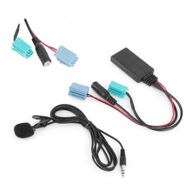 Tbest Módulo Inalámbrico Música Aux Adaptador,Cable de o Bluetooth de 6 Pines, Adaptador AUX IN Estéreo para Automóvil con Ajuste de Micrófono para/Espace/Megane