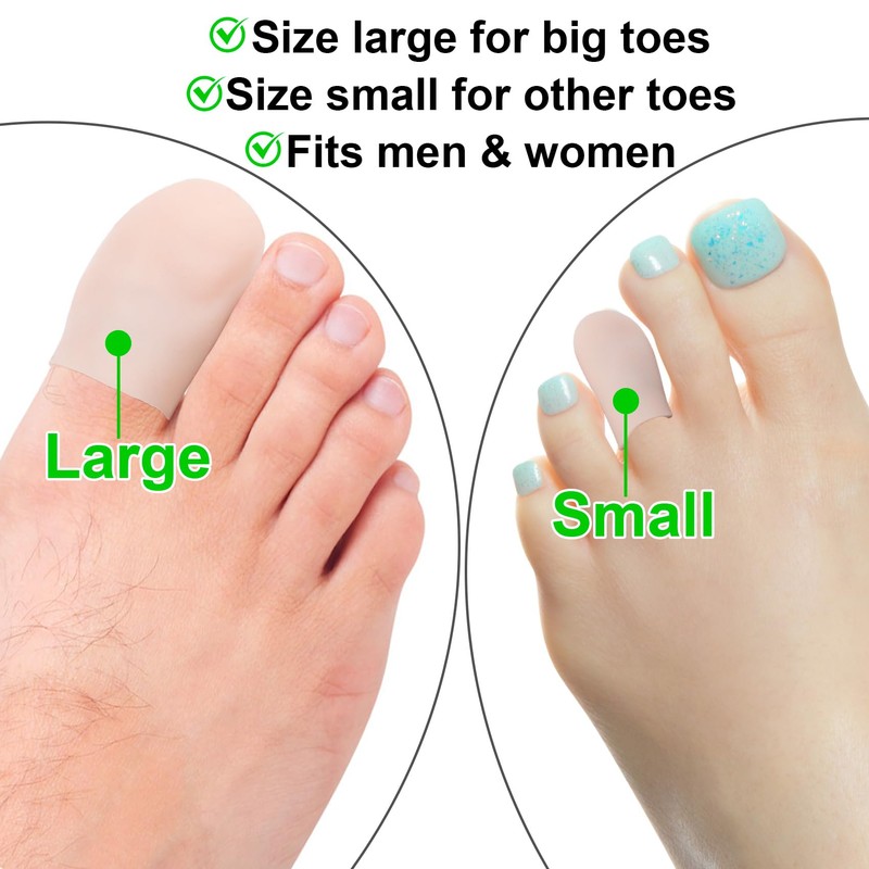 STSTR 10 PCS Soft Gel Toe Caps, Elastic Toe Protectors