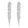 EVER FAITH Statement Earrings Rhinestone Crystal Banquet Long Chandelier Dangle Earrings for Women Prom Wedding Bridal Clear Silver Tone, Crystal, No Gemstone