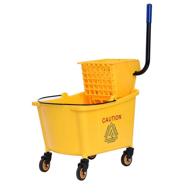 Side Press Wringer Commercial Mop Bucket, 35 Qt Larger Capacity
