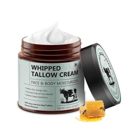 Beef Tallow for Skin (120g), Grass-Fed Tallow Moisturizer, Tallow and Honey Balm, Organic Tallow for Face and Body, Repair cream, Prevent Skin Aging,Moisturizes the Skin, Suitable for All Skin Types