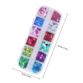 FOMIYES 2 Cajas de Lentejuelas para Uñas Polvo para Uñas Pegatinas para Uñas Lentejuelas Corazón de