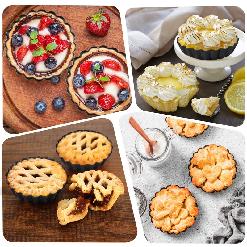 Sinnsally Quiche Pan,Flan Tins with Loose Base,Fluted Tart Tin Flan