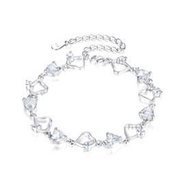 EleQueen Love Heart of Ocean Titanic Inspired Tennis Bracelet 925 Sterling Silver CZ Gift for Women, Valentine's Day/Mother's Day/Christmas Jewerly Gift for Wife/Mom