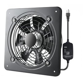 12 Inch Window Exhaust Wall Mounted Ventilation Basement Extractor Industrial Fan 720 CFM High-Speed1460 RPM Industrial Fan for Home Garage Office Commercial Use (12 Inch+Speed Control)