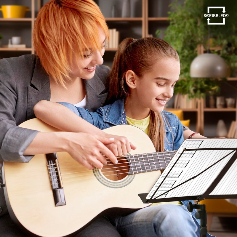 SCRIBBLEDO Guitar Practice Dry Erase White Board Lapboard 11 x
