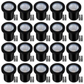 Motrackcao Low Voltage Landscape Lights Well Lights Landscape LED in Ground Light IP67 Waterproof Outdoor Landscape Lighting with Connectors for Pathway Garden Yard Fence Deck (Warm White 3000K)