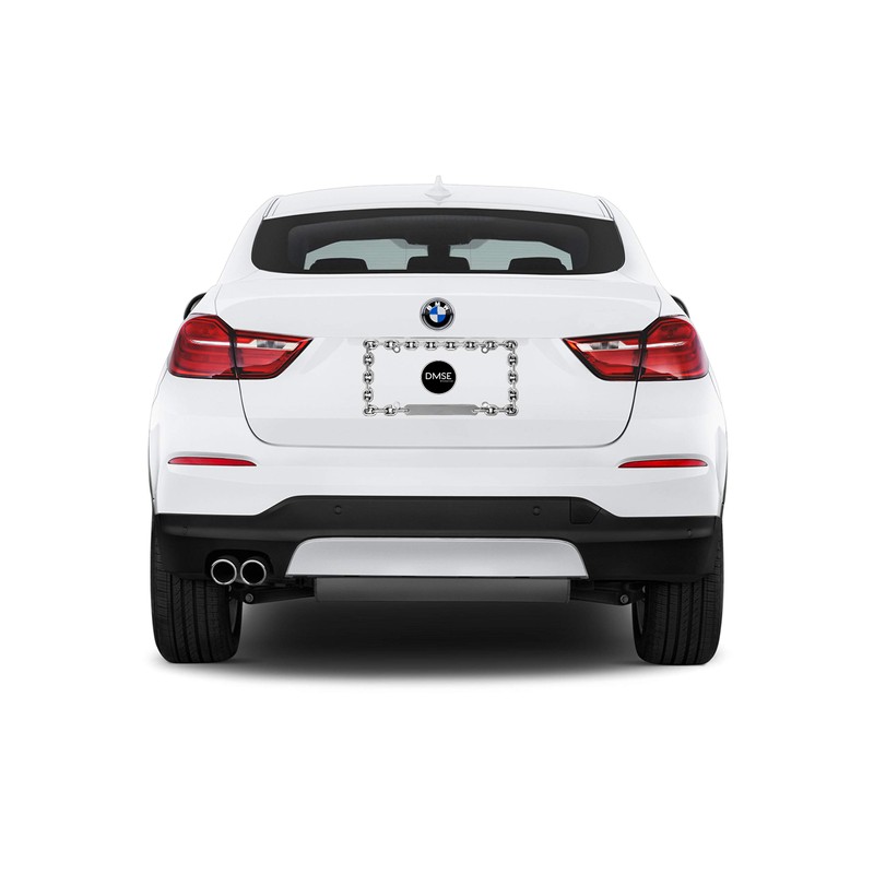 DMSE Chain Link Universal Design Metal Round License Plate Frame