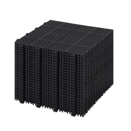 MERITLINE Interlocking 24 PCS Black Drainage Tiles 12 x 12 x 0.43 Inches, Outdoor Floor Tiles for Pool Shower Bathroom Deck Patio Garage, Black