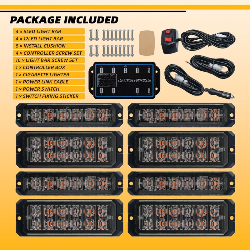 ELECHOI Sync Feature LED Strobe Light Kit - 8pcs With