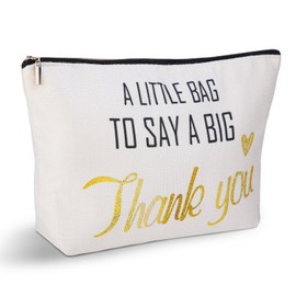 Thank You Gifts for Women, Thank You Makeup Bag, Double-Sided Appreciation Present Cosmetic Bag, Thank You Gift for Teachers Mum Auntie Wife Friends Sisters