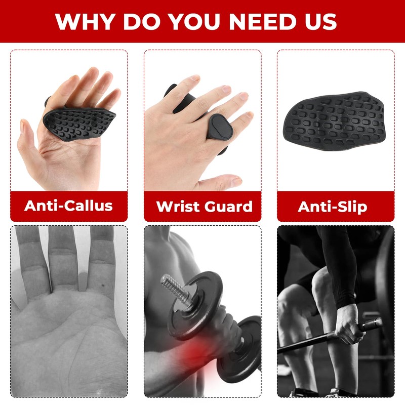 Ledebouk 1 Paar Anti Rutsch Gym Grips, Anti Rutsch Fitness