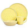 Stone Lain Elena Stoneware 16-Piece Round Dinnerware Set, Yellow, 16