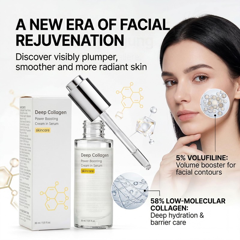Bafiwu Deep Collagen Serum, Collagen Peptide Serum, Anti-Ageing Serum for