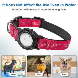Upgraded AirTag Dog Collar, Reflective & Waterproof Adjustable Dog Collar, Secure Fit for Small Medium Large Dogs, Durable Nylon Pet Collar with Easy AirTag Holder for Real-Time Location (Burgundy M)