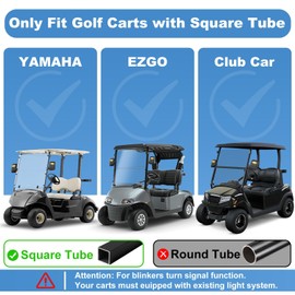 Golf Cart Mirror Universal with Turn Signal Light Golf Cart Side Mirrors Rear view Mirrors for Club Car EZGO Yamaha