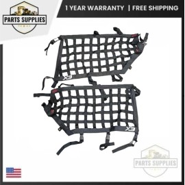 Aftermarket 2 Pcs Black Side Window Nets with White X3 Logo For Can Am Maverick X3 2017-2023