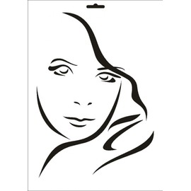 Textil/W 023 Face Design Wall Stencil