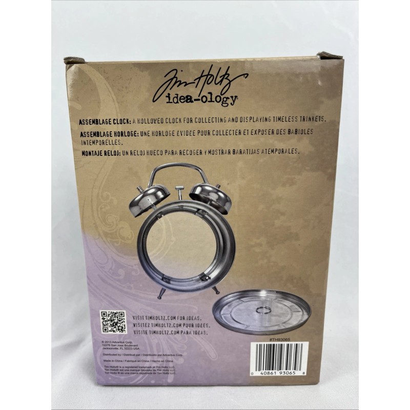 Tim Holtz Idea-ology Assemblage Clock for Keepsake Trinkets Paper Multimedia