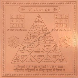 Generic Shree Mangal Yantra Small Size 2x2 Inches, Copper Yantra, Brown Colour, 1 No, Gold