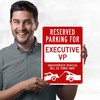 Reserved Parking For Executive Vp Unauthorized Vehicles Towed Away Sign,
