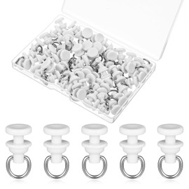 Mabor 100pcs White Curtain Track Gliders, PE Plastic & Stainless Steel Sliding Hooks for Ceiling, Shower, Door, RV, Room Divider Tracks