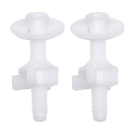 2Pcs Universal Plastic Toilet Seat Hinge Bolt Screws Replacement Kit with Nuts and Washers, Compatible with Kohler, Bemis, American Standard, TOTO, for Top Mount Toilet Seat Hinges, White