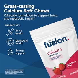 Bariatric Fusion Strawberry Blast bariátrica multivitamínico masticable suave para pacientes de cirugía postbariátrica, incluyendo bypass gástrico y g