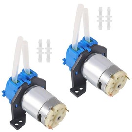 2PCS 12V DC Dosing Pump Peristaltic Dosing Head Low Flow Peristaltic Pump Small with Connector for Aquarium Lab Analytic Blue(Type 2-L)