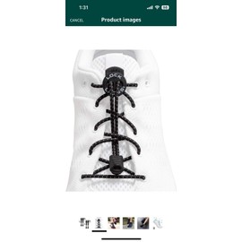 LOCK LACES Elastic No Tie Shoe Laces (Pack of 2) One Size Fits All (Black-White)