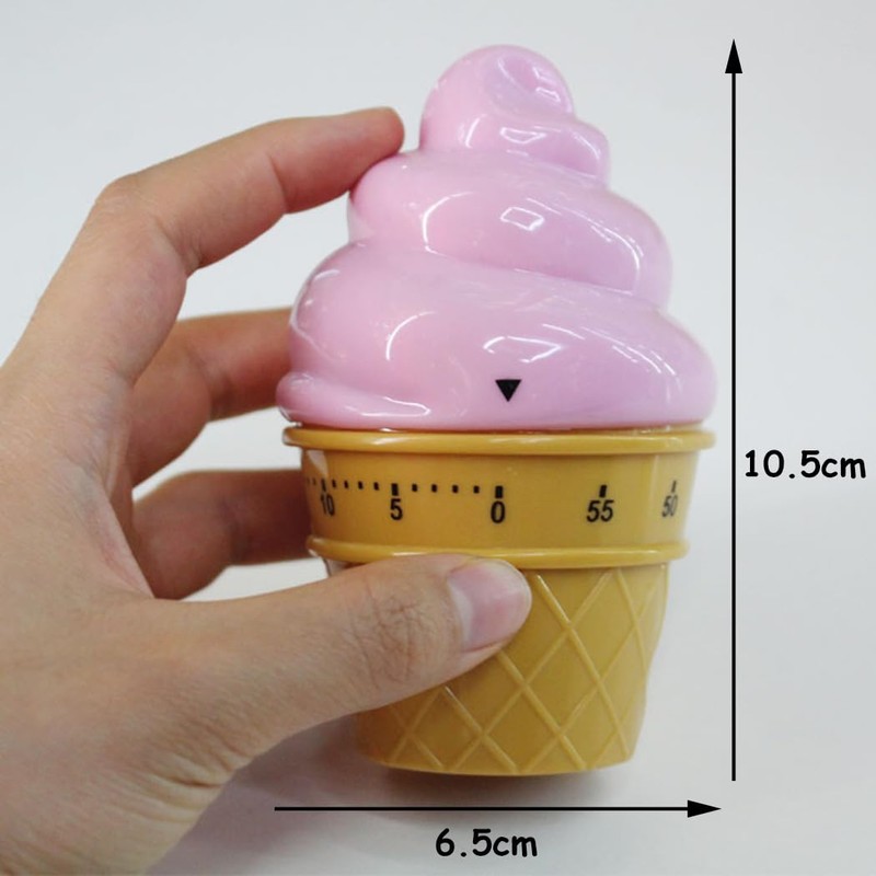 Ranvi Cute Ice Cream Shaped Time Manager 60 Minutes Mechanical
