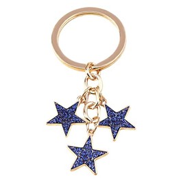 Meefisher Women's Stars Bag Charms Cute Enameled Keychain Keyring for Purse Accessories Kawaii Aesthetic Gifts,Blue-B