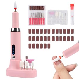 Drill para Uñas Profesional, Limador de Uñas Eléctrica, 20000RPM Taladros Eléctricos para Pulidora de Uñas Multifuncional con 12 Puntas y Papel de Lij