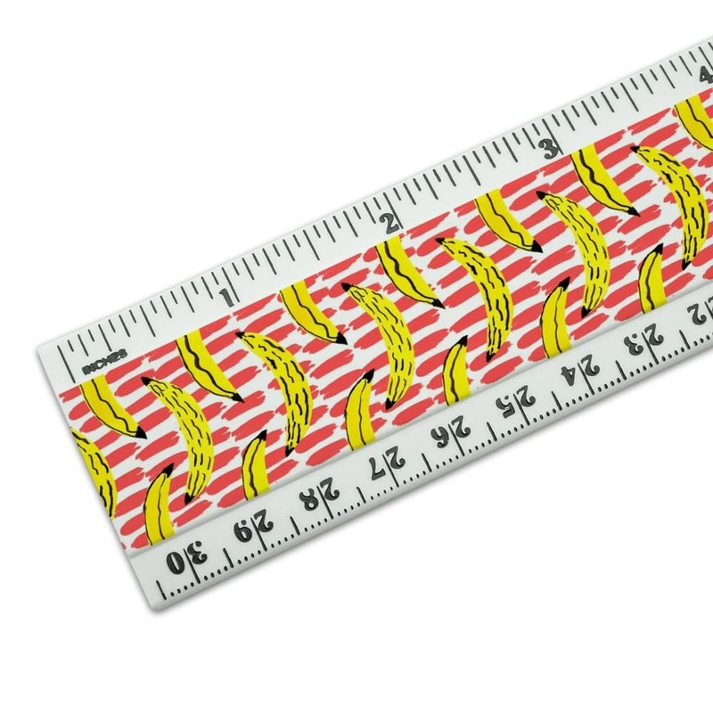 Bold Bananas Pattern 12 Inch Standard and Metric Plastic Ruler