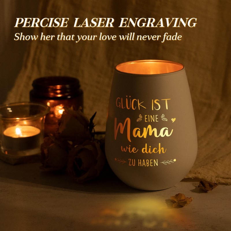 Juratar Geschenke für Mama, Muttertag Windlicht mit Gravur Mama Geschenk,