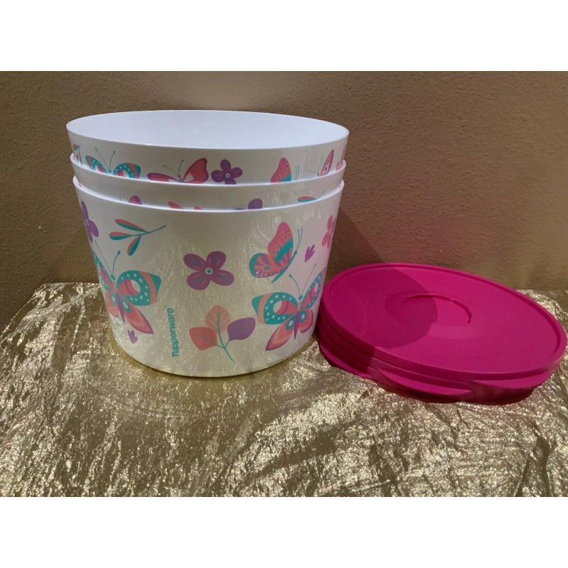 New Tupperware UNIQUE Butterfly & Flowers Theme Ilumina StacknStore Set