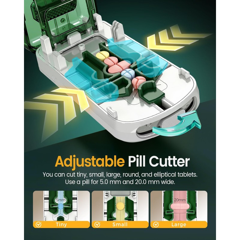 Professional Pill Cutter for Small Pills and Large Pills-Safely Cuts
