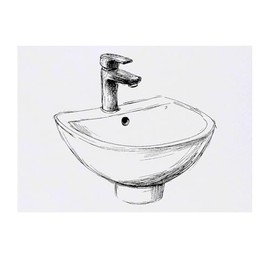 'Basin and Faucet' Temporary Tattoo - Water Resistant, Skin-Safe, Non-Toxic Transfer (TO00084621)