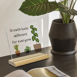 Inspirational Gifts for Women, Growth Looks Different for Everyone, Motivational Acrylic Sign for Classroom Home Bedroom Office Desk Table Decor